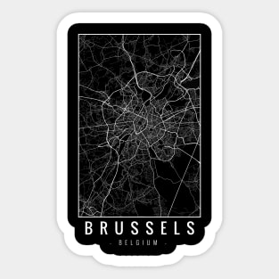 Brussels Belgium Minimalist Map Sticker